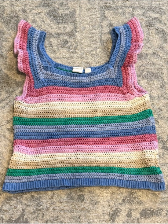 GAP Other - GAP Kids Crocheted Striped Tank Top in Blue, Pink, Green, Cream